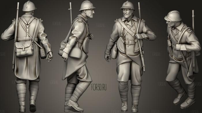 French soldier 2 2 stl model for CNC